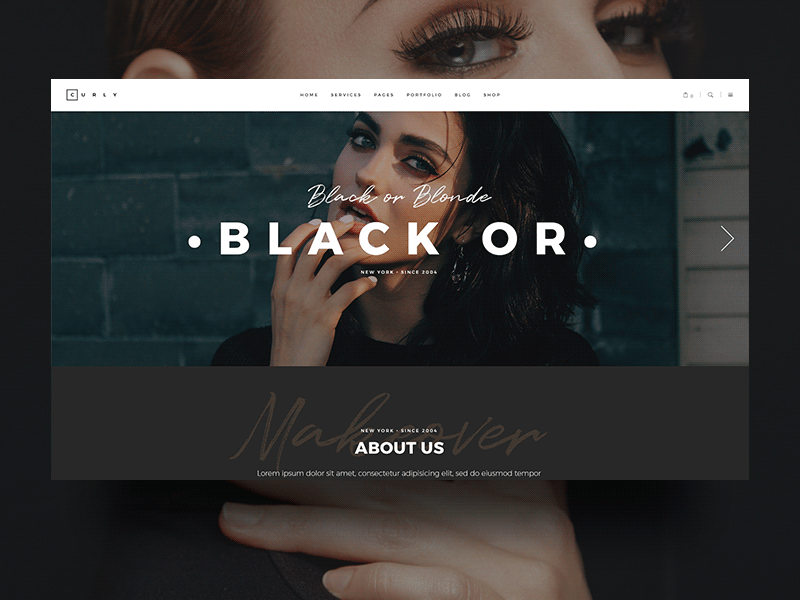 Black or Blonde blackandwhite clean design elegant gold landing page showcase ui ux web design wordpress