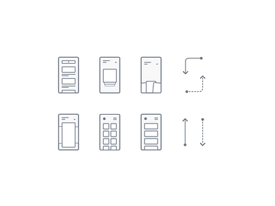 Flow structure android animation design flow icons ios iphone phone ux visual wireframe