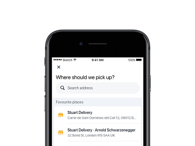 Choose a pickup point II delivery iconography ios map pickup stuart tracking ui ux