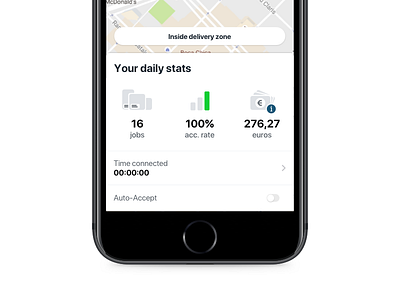 Daily Stats app courier delivery design ios map stuart tracking