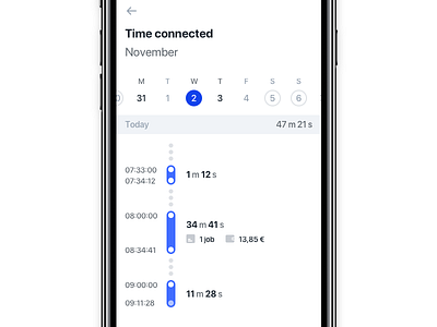 Worklog calendar deliver delivery ios mobile ongoing packages stuart timeline track ui