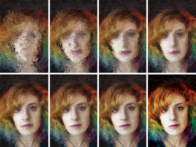 Rainbow Face colors emotion eyes face impressionism portrait rainbow soul steps