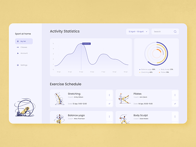 Sport at Home Web App app concept illustration interface product web zajno