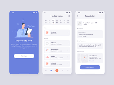 Health Care Mobile App for Medical Professionals and Patients app design illustration interface mobile product zajno