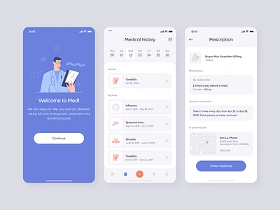 Health Care Mobile App for Medical Professionals and Patients app design illustration interface mobile product zajno