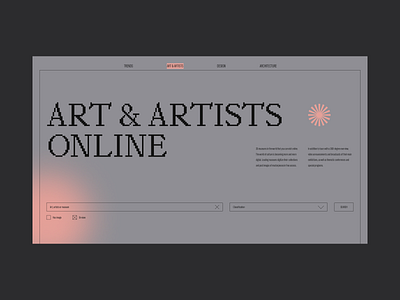 Website Online Museums and Exhibitions design interface promo typography ui ux website