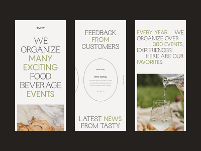 Responsive Website for Tasting Events clean concept design event feedback interface minimalistic mobile photography responsive testing typography web web design website
