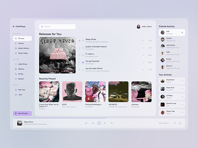 Music Player Desktop App app clean dashboard design fireart studio interface minimal music player ui ux web app
