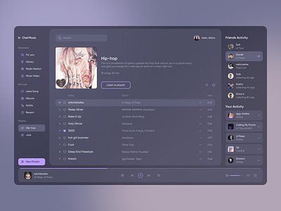 Music player app dark theme