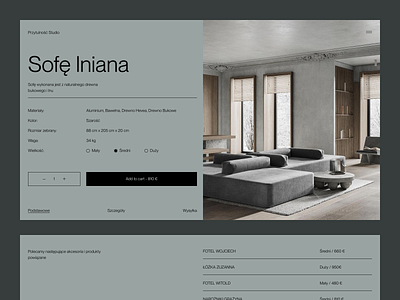 Furniture Studio Product Page branding clean design fireart studio furniture grid minimalism typography web website