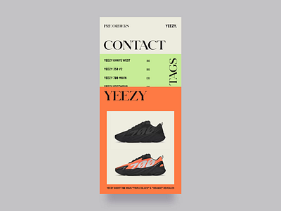 Yeezy Mafia Promo Mobile Website Design adidas sneaker animation branding clean design fashion flat hover effect interface layout mobile mobile responsive promo website simple smooth transition sneakers typography ui ux vector zajno