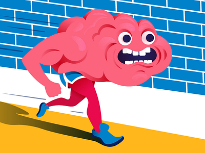 Better, Faster, Stronger Decision Making brain cartoon illustration illustrator jogging