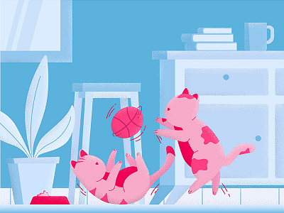 Hello dribbble ball cat dribbble firts fun funny happy hello room shoot