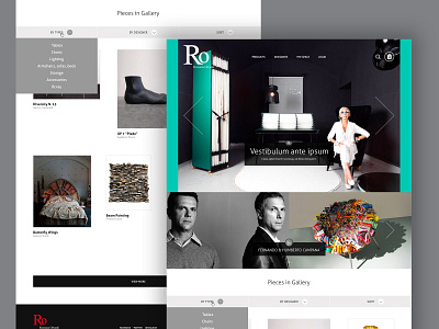 Rossana Orlandi - Online Shop design forniture gallery typography ui ui design visual design web website
