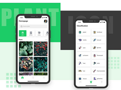 Gardening icon interface ui