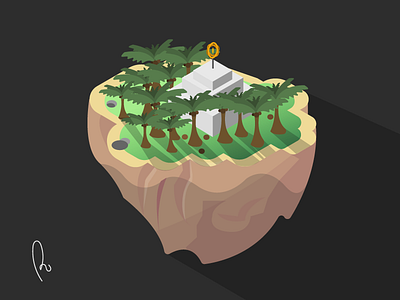 Island adobe color depaula design flat island isometric nature ricardo