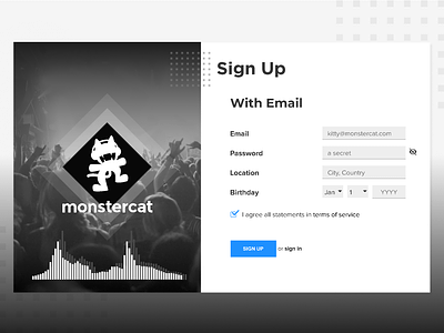 Daily UI #001 - Sign Up dailyui design figma monstercat sign up ui vector
