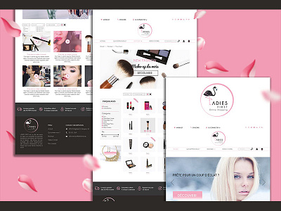 Design website - Ladiesfirst agency beauty e commerce interface pink shop ui user experience design ux webdesign website