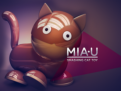 MIA-U Smashing Cat 3d c4d cat character toy