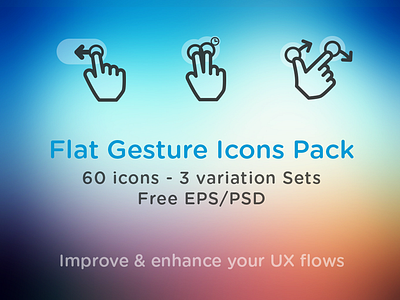 Free Flat Gesture Icons Pack