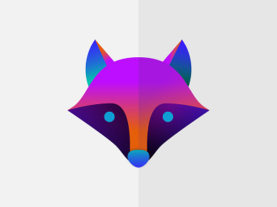 Fox animal fox gradient illustration neon