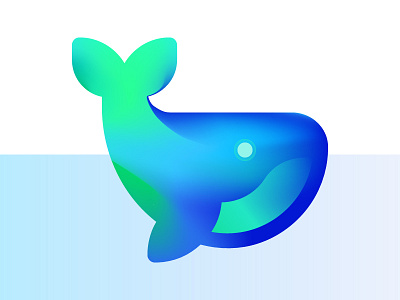 Having a whale of a time! animal branding colourful design flat gradient icon illustration logo vector web whale