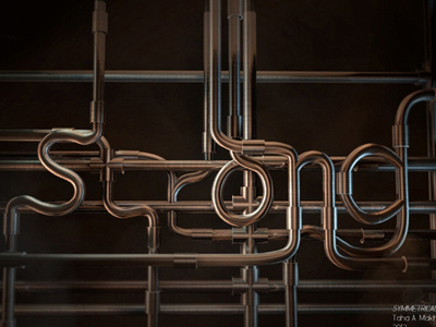 Strong As Steel 3d dark font metal steel strong typography underground