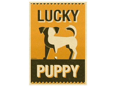 Lucky Puppy halftones illustration illustrator matchbook photoshop screentones