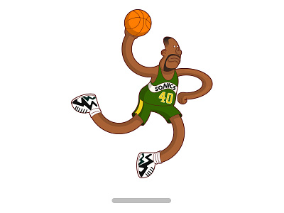 Shawn Kemp illustration basketball cartoon character illustration illustrator vector