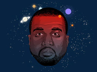 Kanye in Orbit editorial ego illustration kanye kanye west orbit planet planets space