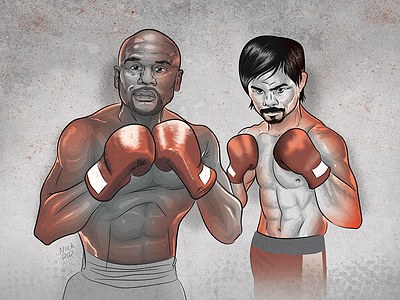 Floyd v Manny boxing editorial floydmayweather illustration mannypacquiao sports