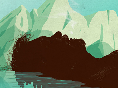 Dreams editorial illustration mountains painting photoshop