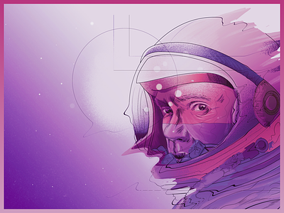 RIP Space Cowboy america astronaut illustration john glenn nasa portrait rip space
