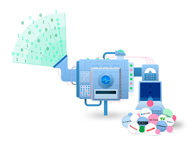 Data-Driven Public Relations business illustration machine pr sketch sketchapp