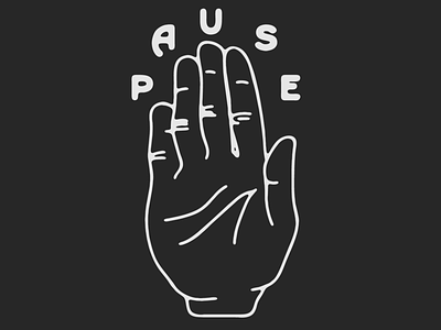 Pause design hand illustration pause reflect vector
