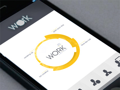 Work app circle work infographic interface iphone mobile