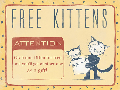 Free banner for free kittens banner design free illusign illustration kittens