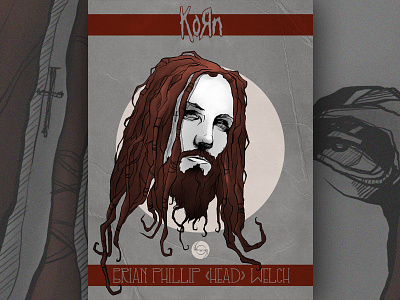 Head head illusign illustration korn poster