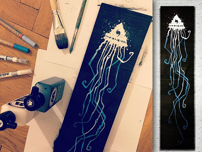 jellyfish acrylic art drawing graphic illusign illustration painting