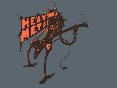 heavy metal art bones demon doodle doodleart graphic guitar illusign illustration painting rock