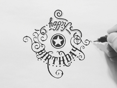 happy birthday art birthday calligraphy celebrate graphic illusign illustration lettering letters painting sign