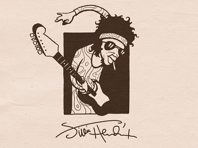 jimi hendrix art doodle doodleart graphic illusign illustration painting rock