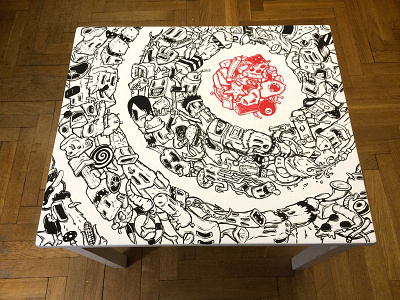 doodles on table art doodle draeing graphic illustration painting