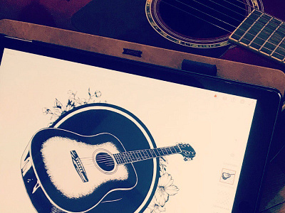 guitar acousticguitar graphic guitar illusign illustration ipadproart music sketch