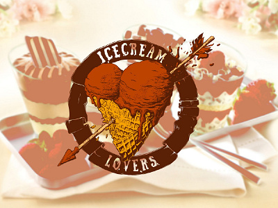 icecream lovers cone design food heart icecream illusign illustration love shape sign summer tasty