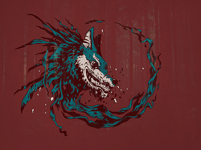 Wolf animal decorative fantasy illustration isolated logo nature style symbol vector wallpaper wolf