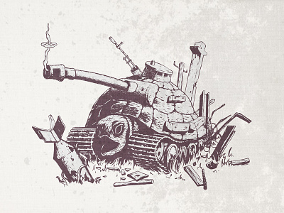Panzer artwork graphic illustration tank turtle