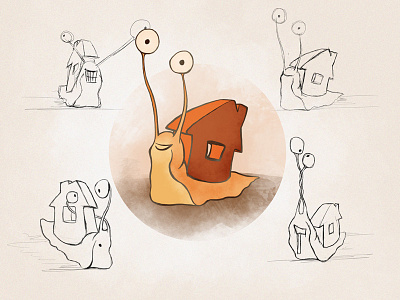 realty character snail character design illusign illustration