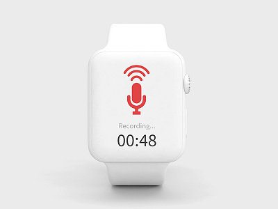 Record - Smart Watch App Face - 02 app application minimilism prototype record smartwatch ui ux