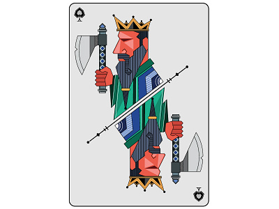 King of good times cards detailed geometric illustrations